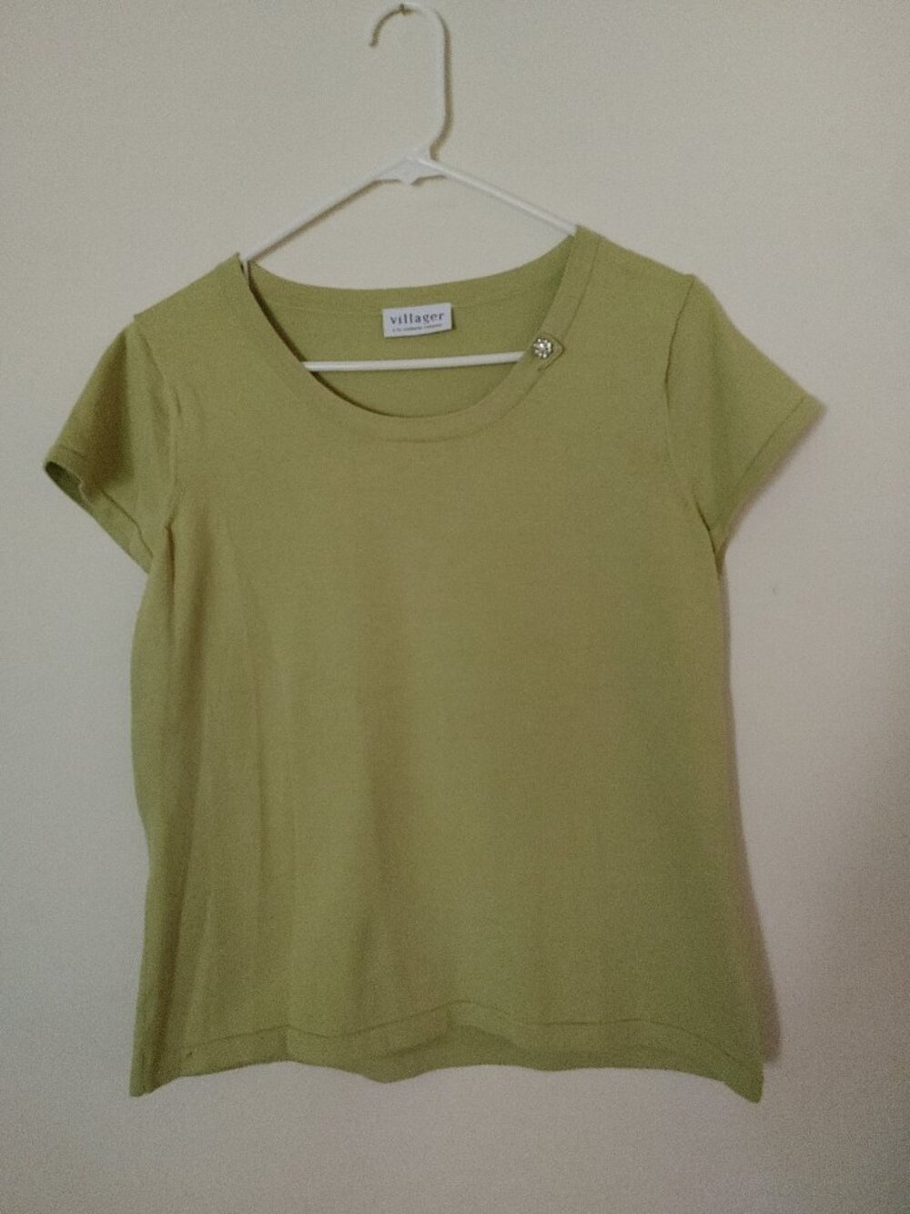 Vintage Villager (a liz clayborne company) Sage Green Short Sleeved Knit Shirt